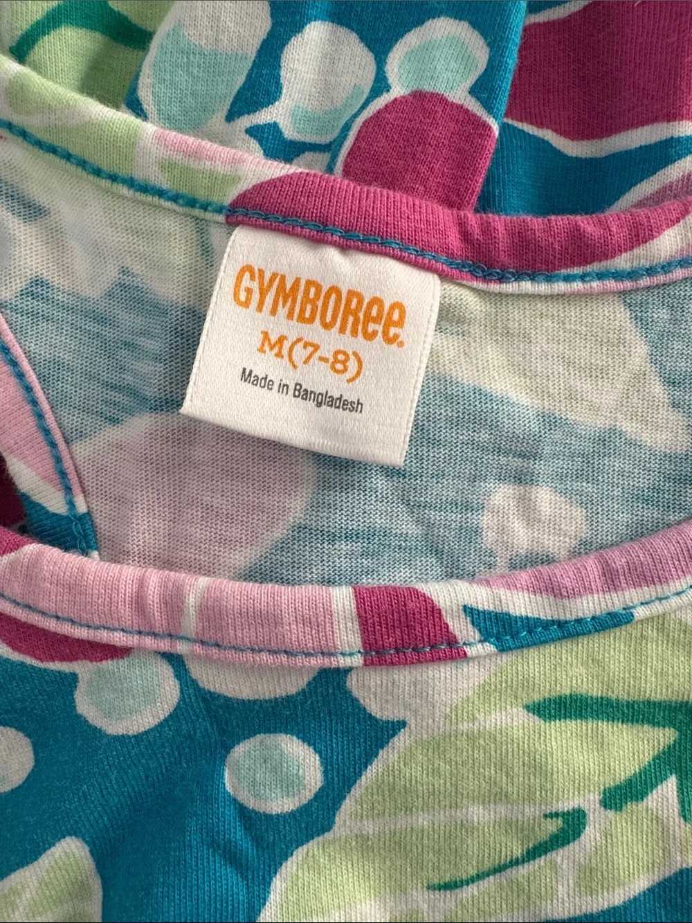 Gymboree Girls Floral Tank Dress - Teal & Pink